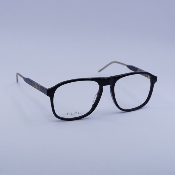 Gucci GG0844O 001 Eyeglasses Black 55mm Aviator Frame - Picture 1 of 10